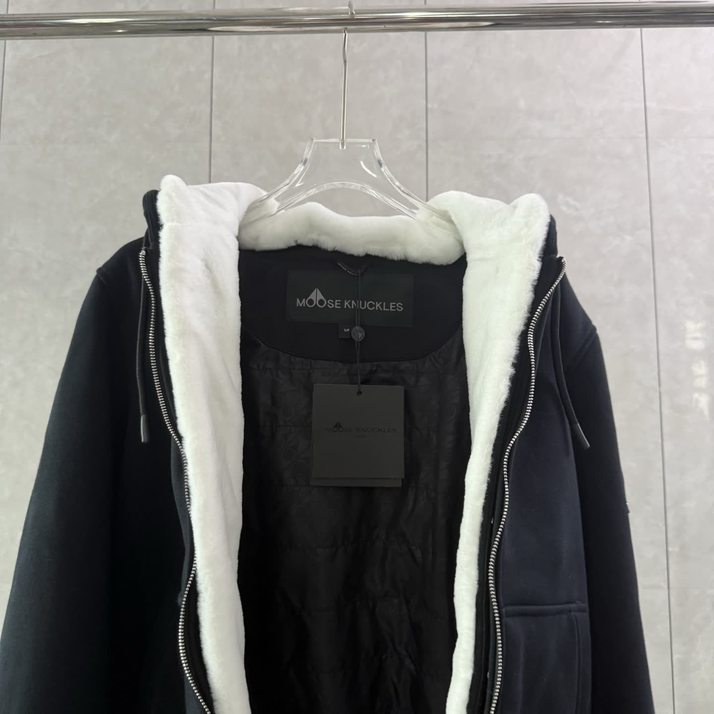 Moose Knuckles Shearling-Lined Zip Hoodie Moose Knuckles Shearling-Lined Zip Hoodie